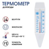 Термометр ,градусник для воды Мойдодыр,от 0-50С, 14см