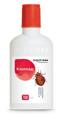 От Клопов, блох, мух, комаров, тараканов и муравьев средство Клопоед Avgust 100 ml