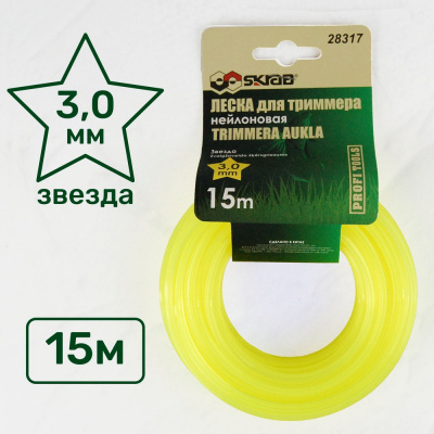 Леска для триммера 3,0мм*15м ЗВЕЗДА/ЖЕЛТАЯ 28317
