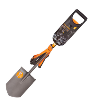 Лопата штыковая телескопическая + перчатки Fiskars 131306