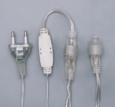 БАХРОМА уличная, УМС, 3 х 0.6 м, 3W LED-160-220V, нить прозрачная, свечение фиолет 187282