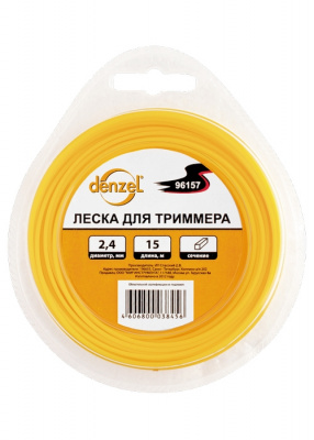 Леска для триммера треугольная 1,6мм 15м Denzel 96161
