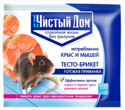 Тесто-брикет от крыс и мышей 100г 