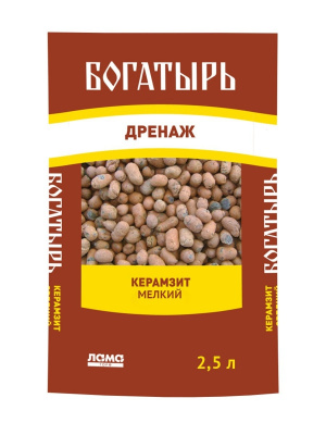 Керамзит мелкий 'Богатырь дренаж' 2,5л