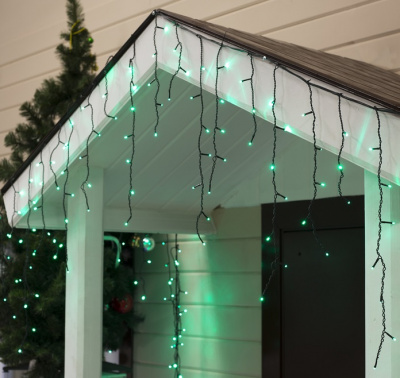 БАХРОМА уличная, Ш-4м, В-0.6м, Н.Т. LED-180-220V, 8 режимов, ЗЕЛЕНЫЙ 187272